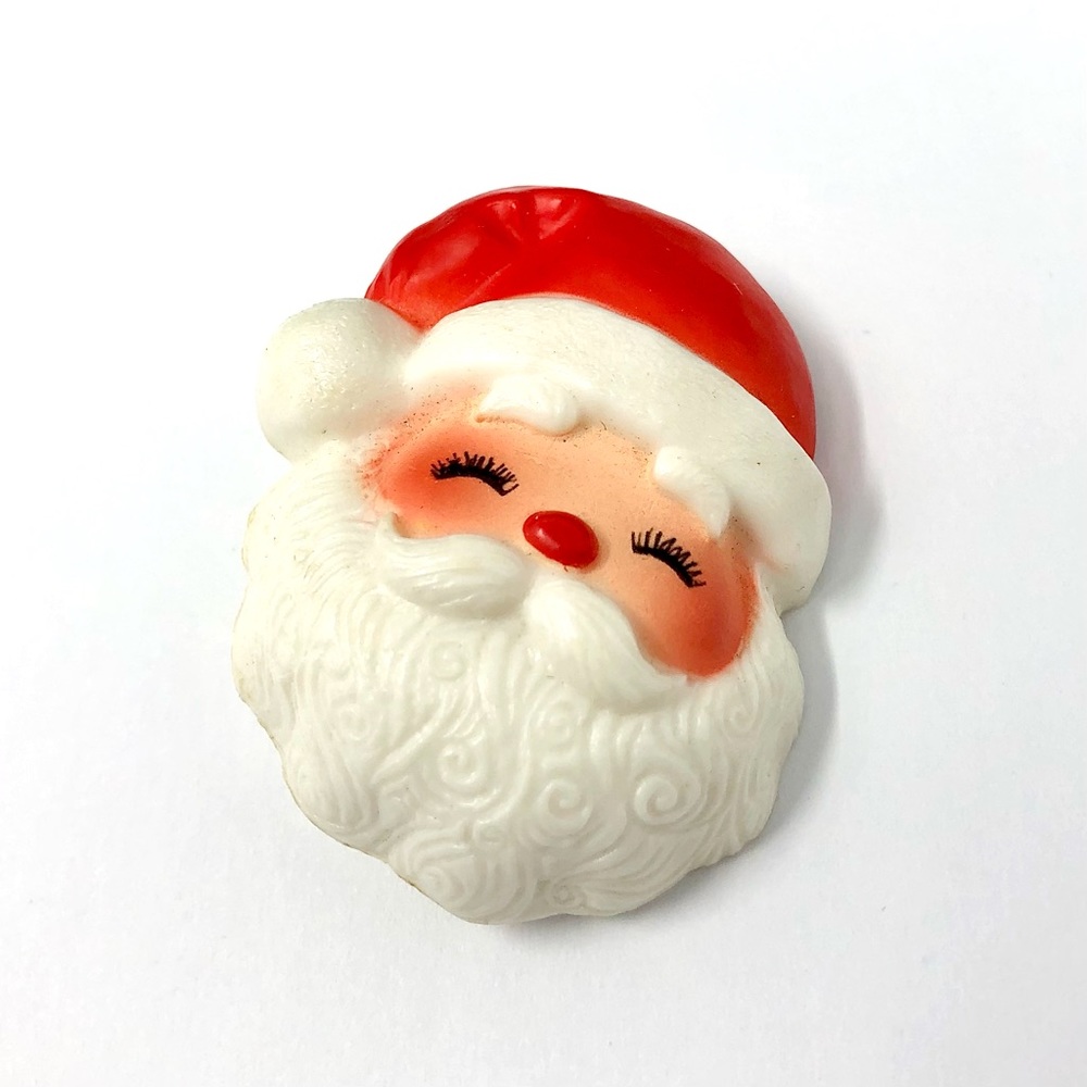 Vintage 1980s Santa Claus brooch / pin from Hallmark Cards